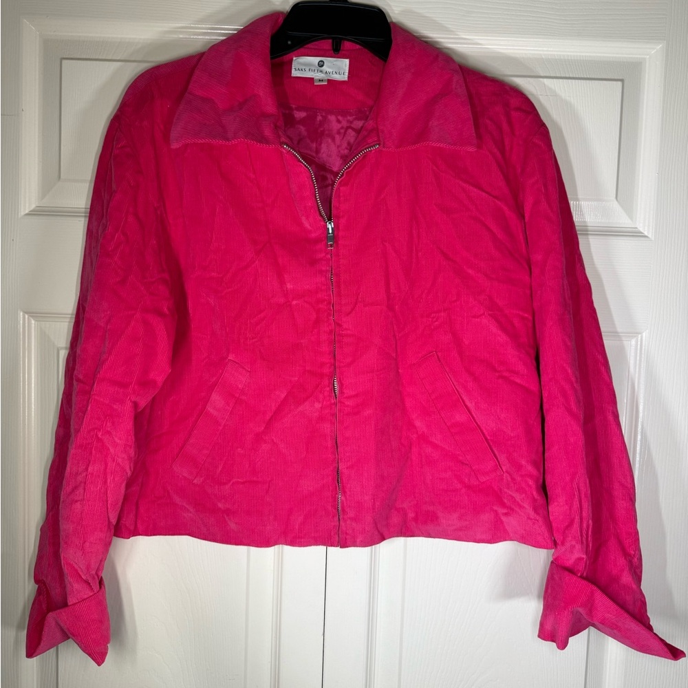 Saks Fifth Ave Women’s Pink Zip Up Jacket Size Medium